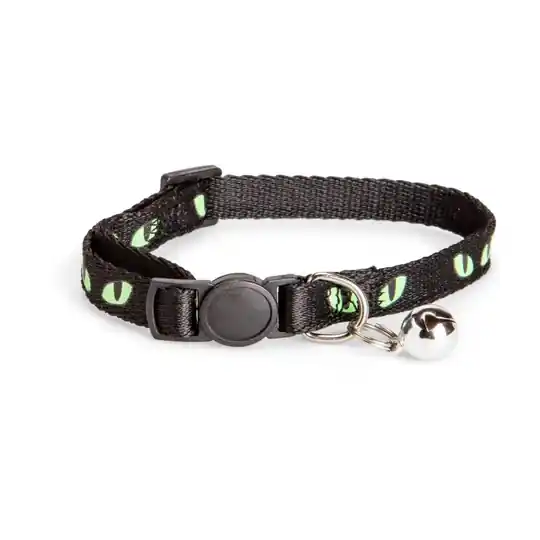 Billigare Basic Cat Glow in the Dark Eyes Halsband Svart