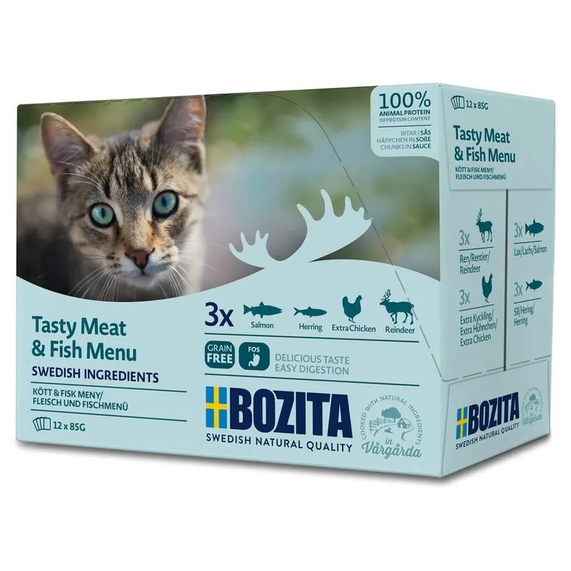 Begränsad tid Bozita Multibox Kött & Fisk 12x85g