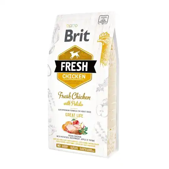 Brit Fresh Chicken with Potato Adult Great Life (2,5 kg) Trygg betalning