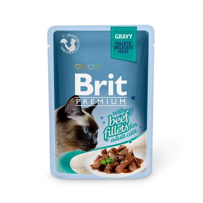 Brit Premium Beef Fillets in gravy 85 g Populärt val