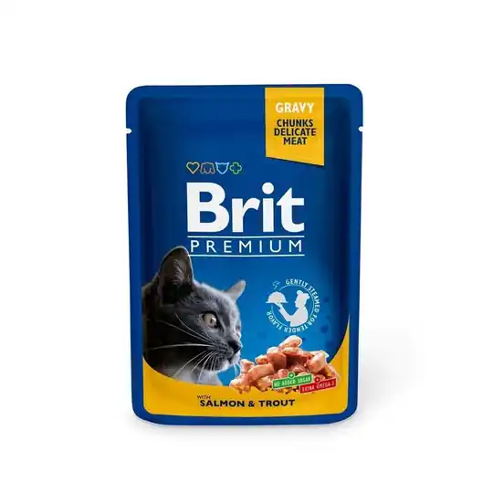 Brit Premium Salmon & Trout Chunks in gravy Adult 100 g Bästa pris