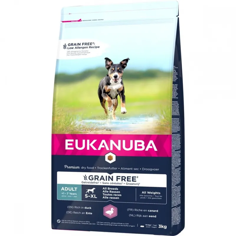 Billigare Eukanuba Dog Adult Grain Free All Breeds Duck (3 kg)