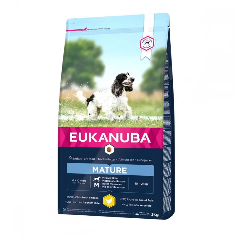 Köp online Eukanuba Dog Mature Medium Breed Chicken (3 kg)