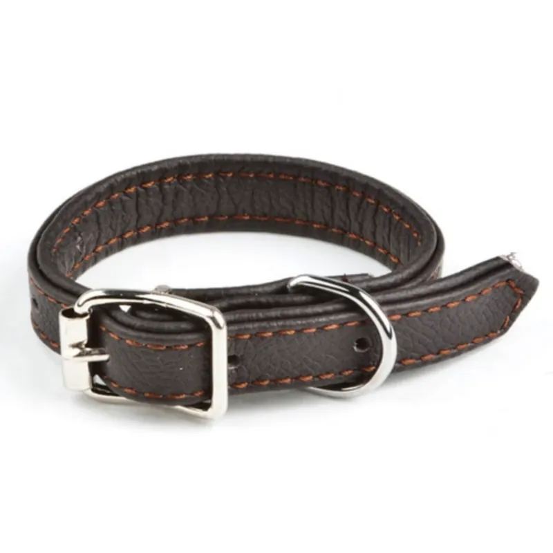 Feel Leather Vadderat Läderhalsband Brun (1,5 x 40 cm) Beställ nu