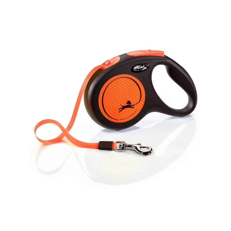 Flexi New Neon Medium 5 m band/25 kg (Orange) Trygg betalning