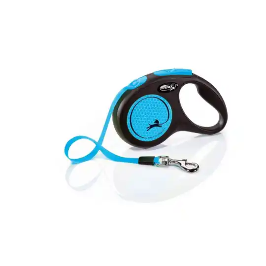Flexi New Neon Small 5 m Band/15 kg (Blå) Nyhet