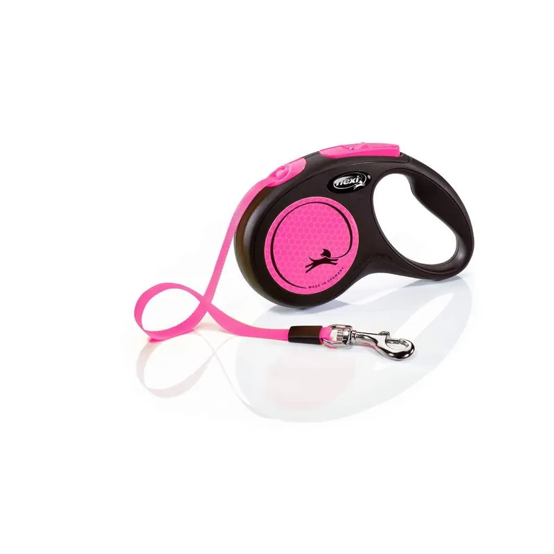 Handla nu Flexi New Neon Small 5 m Band/15 kg (Rosa)