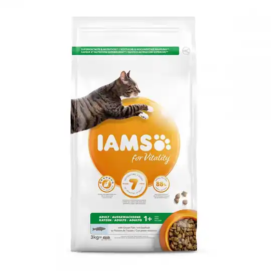 Snabb frakt Iams Cat Adult Ocean Fish (3 kg)