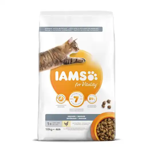 Snabb leverans Iams for Vitality Cat Adult Indoor Chicken (10 kg)