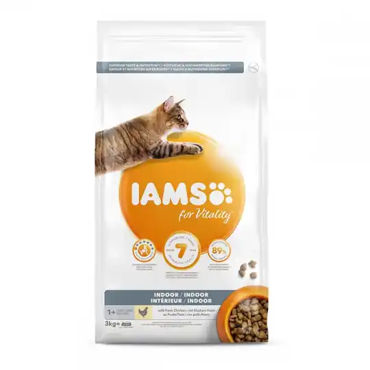 Begränsat erbjudande Iams for Vitality Cat Adult Indoor Chicken (3 kg)