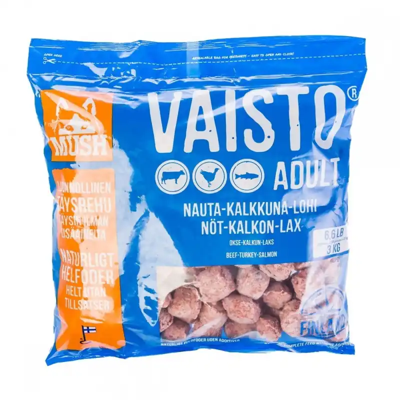 Endast denna vecka Mush Vaisto Nöt-Kalkon-Lax (3 kg)