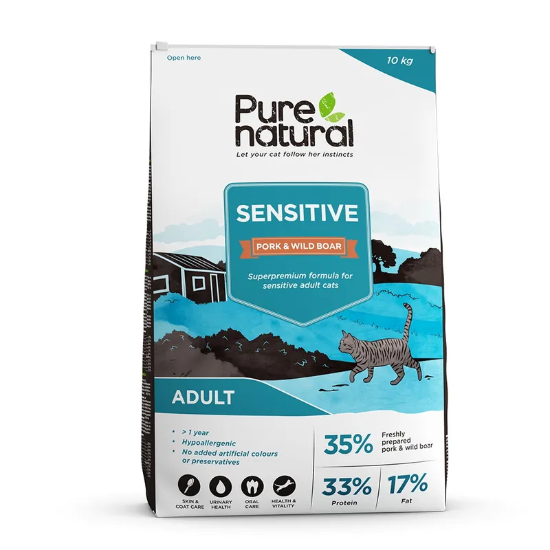 Kampanj Purenatural Cat Adult Sensitive Pork & Wild Boar (10 kg)