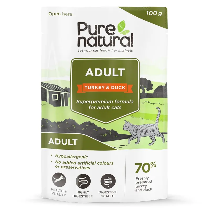 Populär Purenatural Cat Adult Turkey & Duck 100 g