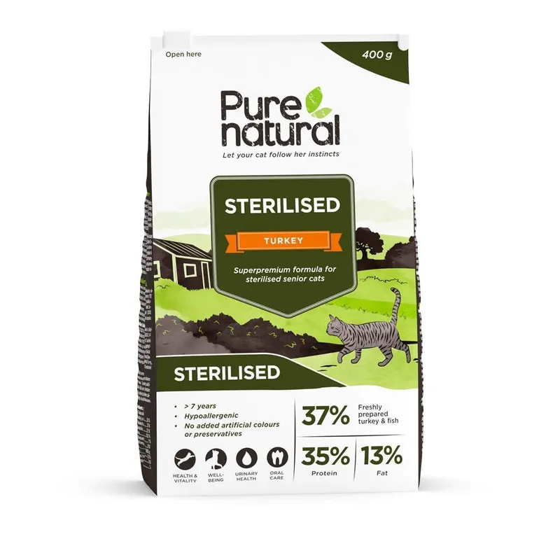 Purenatural Cat Senior Sterilised Turkey (400 g) Lägg i varukorgen