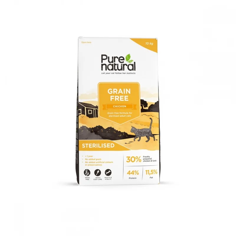 Lågt pris Purenatural Cat Sterilised Grain Free Chicken (10 kg)