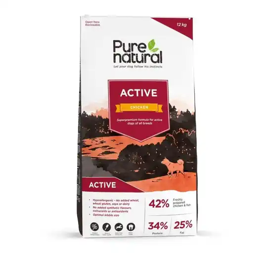 Purenatural Dog Adult Active Chicken (12 kg) Expressleverans