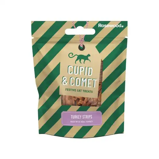 Nyhet Rosewood Cat Xmas Chicken & Turkey Strips 40 g