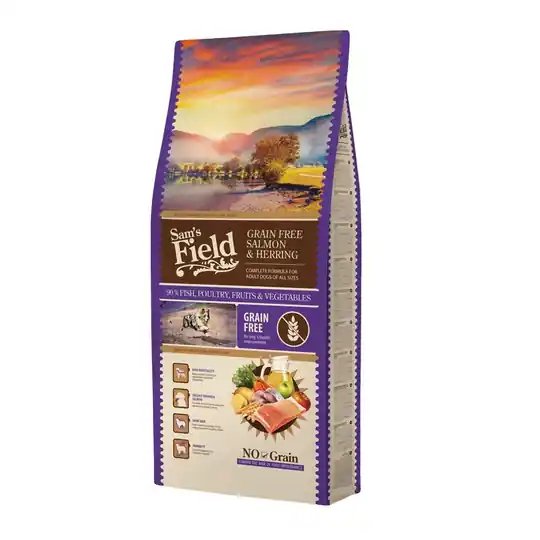 Extra rabatt Sam‘s Field Adult Grain Free Salmon & Herring (13 kg)