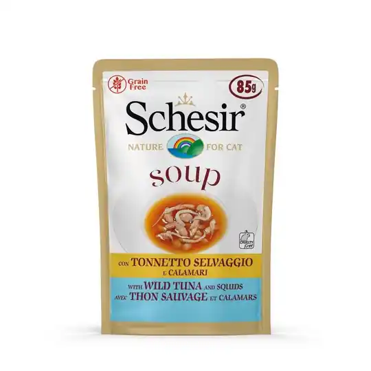 Schesir Soup Tonfisk med Bläckfisk 85 g Billig