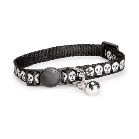 Basic Cat Reflective Halsband Dödskalle Svart Sänkt pris