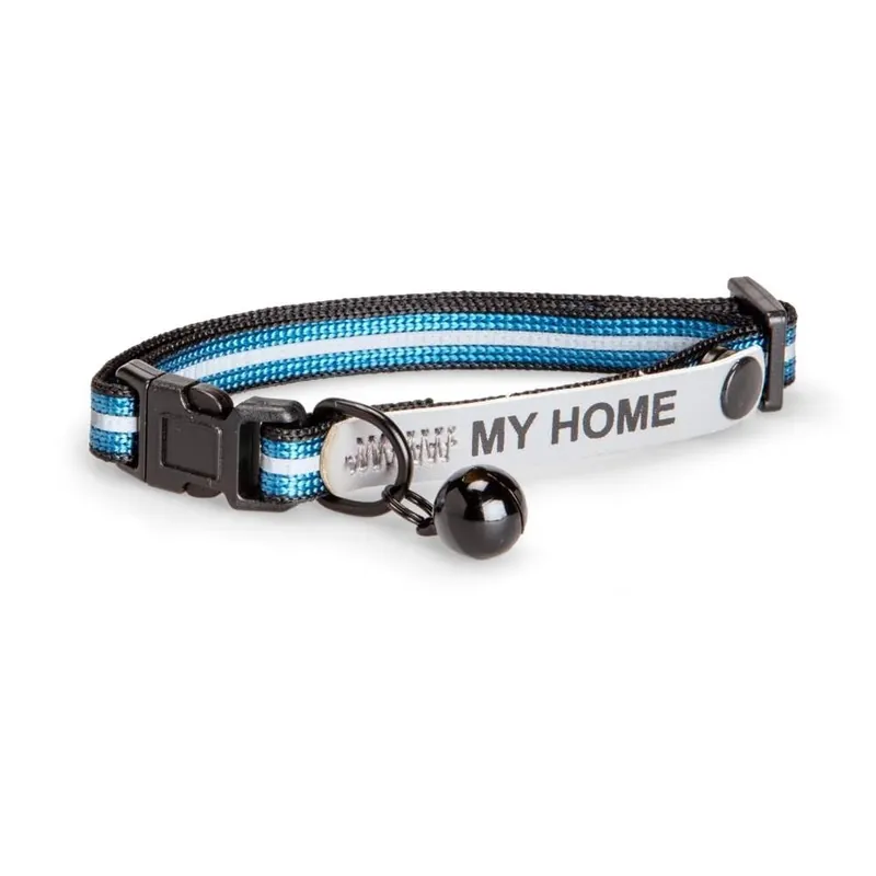 Basic Cat Reflective Halsband med Namnskylt (Blå) Kampanjpris