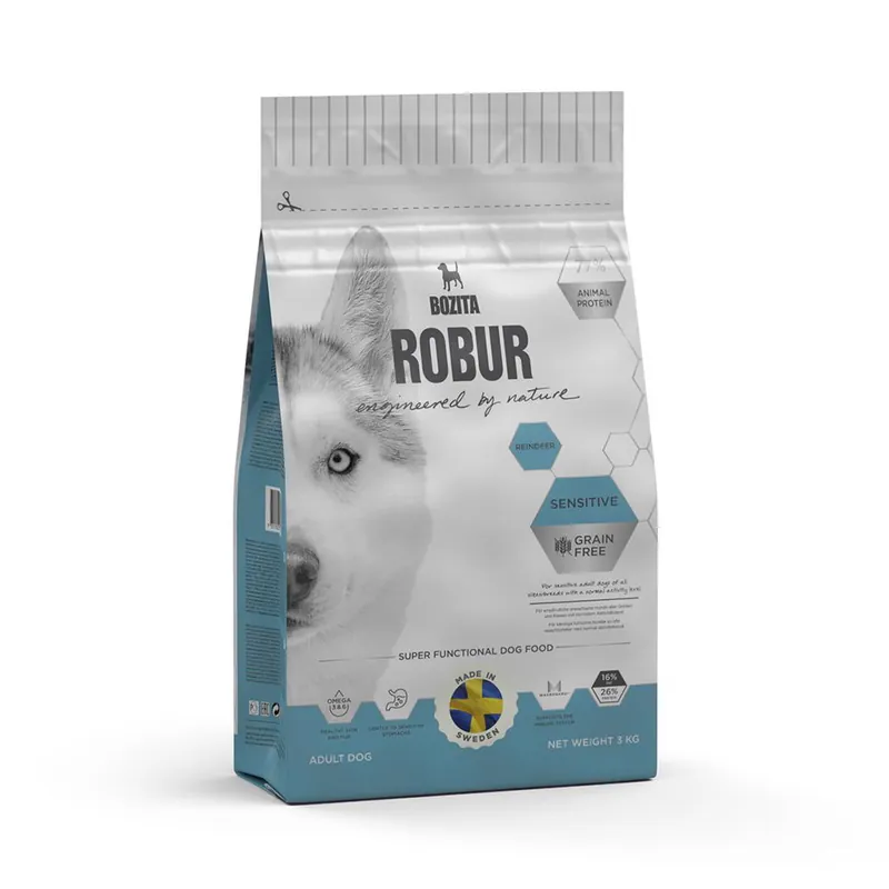 Snabb frakt Bozita Robur Adult Sensitive Grain Free Reindeer (3 kg)