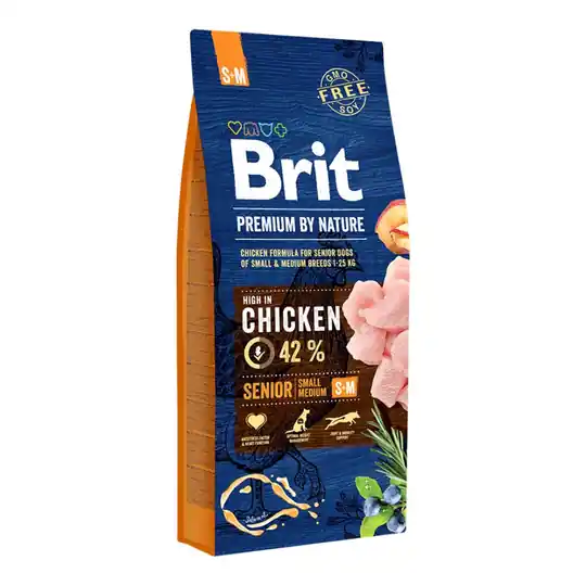 Billigare Brit Premium By Nature Dog Senior Small & Medium Chicken (15 kg)