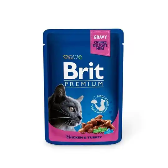 Beställ idag Brit Premium Portionspåsar Med Kyckling & Kalkon För Katter