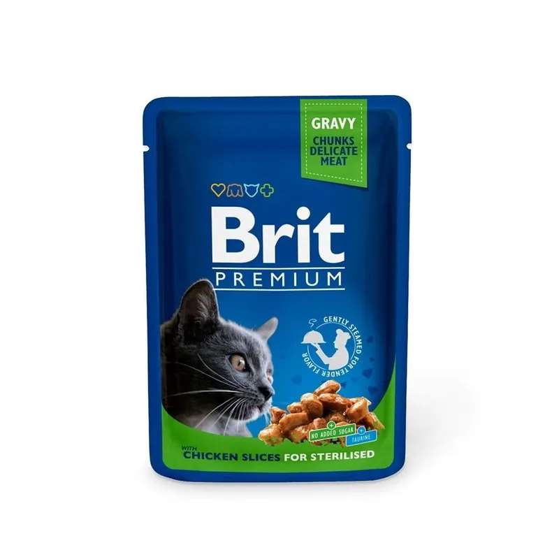 Brit Premium Portionspåsar Med Kyckling För Steriliserade Katter Endast idag