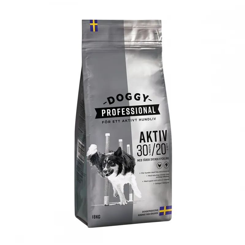 Doggy Professional Aktiv (18 kg) Snabb leverans