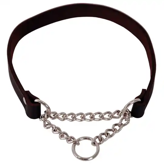 Dogman Läderhalsband Lina Halvstryp Svart (1,8 x 45 cm) Fynd