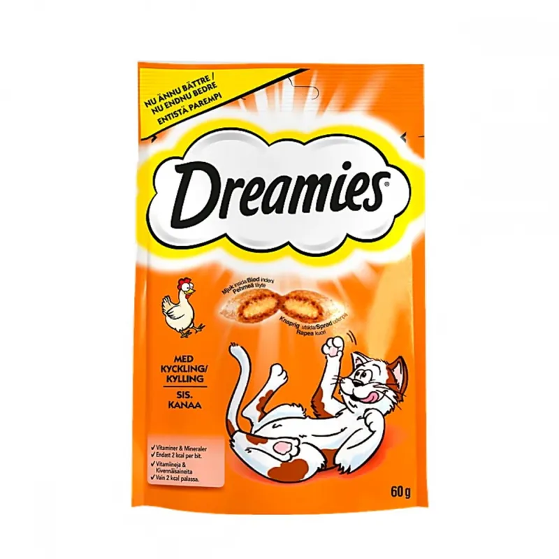 Dreamies Kyckling 60 g Nedsatt pris