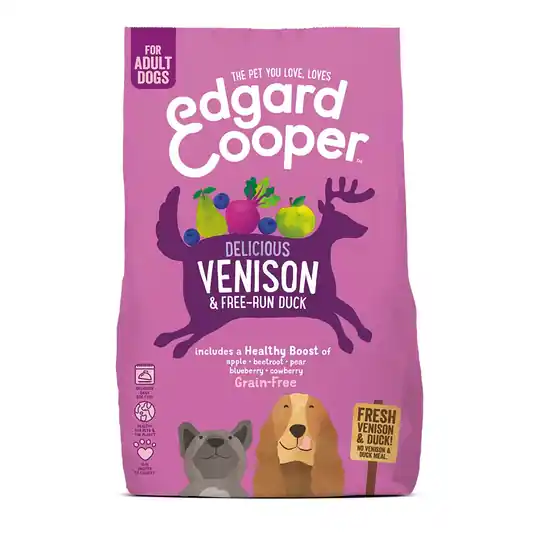 Begränsad tid Edgard & Cooper Dog Grain Free Hjort & Anka (2,5 kg)