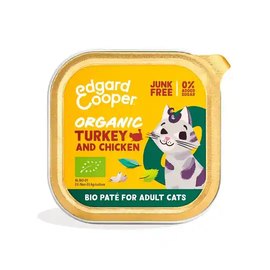 Begränsat antal Edgard&Cooper Cat Organic Turkey 85 g