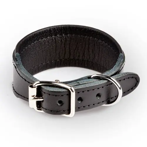 Kundfavorit Feel Leather Basic Wide Läderhalsband Svart (3,5 x 40 cm)