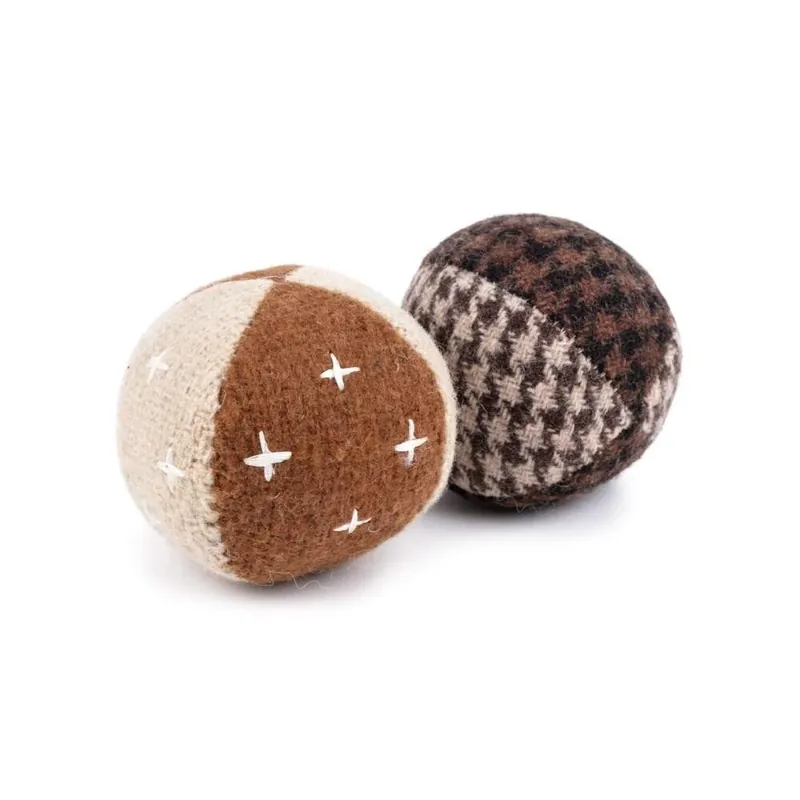 Gaia Upcycled Wool Kattleksak Midiboll 2-pack Rea