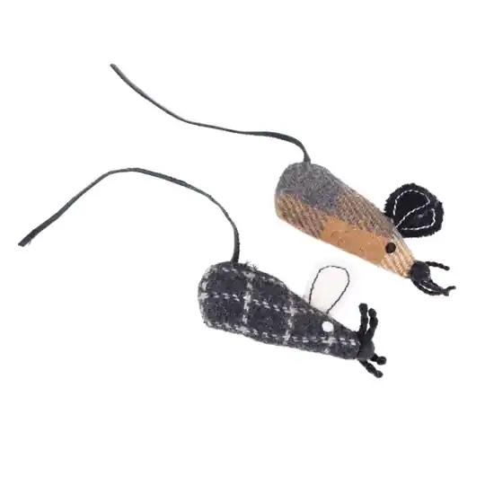 Billig Gaia Upcycled Wool Kattleksak Mus 2-pack