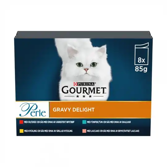 Gourmet Perle Gravy Delight 8x85 g Snabb frakt