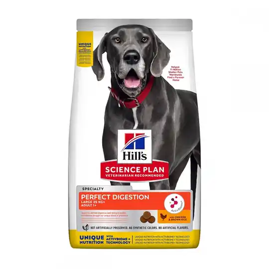 Rabatt Hill‘s Science Plan Dog Adult 1+ Large Breed Perfect Digestion Chicken & Brown Rice 14 kg