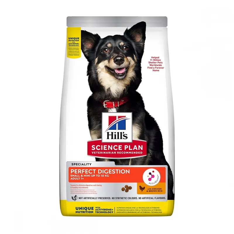 Köp online Hill‘s Science Plan Dog Adult 1+ Small & Mini Perfect Digestion Chicken & Brown Rice (6 kg)