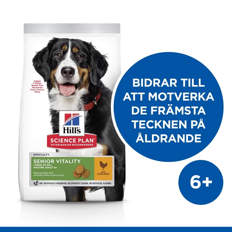 Populär Hill‘s Science Plan Dog Adult 7+ Senior Vitality Large Breed Chicken 14 kg