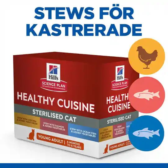 Hill‘s Science Plan Feline Adult Sterilised Healthy Cuisine Mixed Stews 12x80 g Endast denna vecka