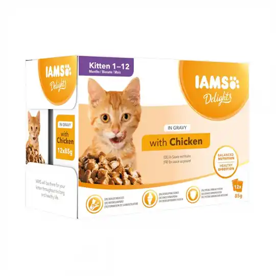 Snabb frakt Iams Delights in gravy Multipack Kitten 12x85 g