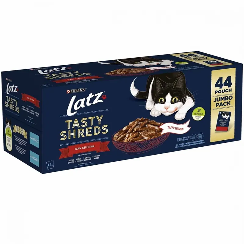 Latz Tasty Shreds Farm Selection Multipack 44x80 g Begränsad tid