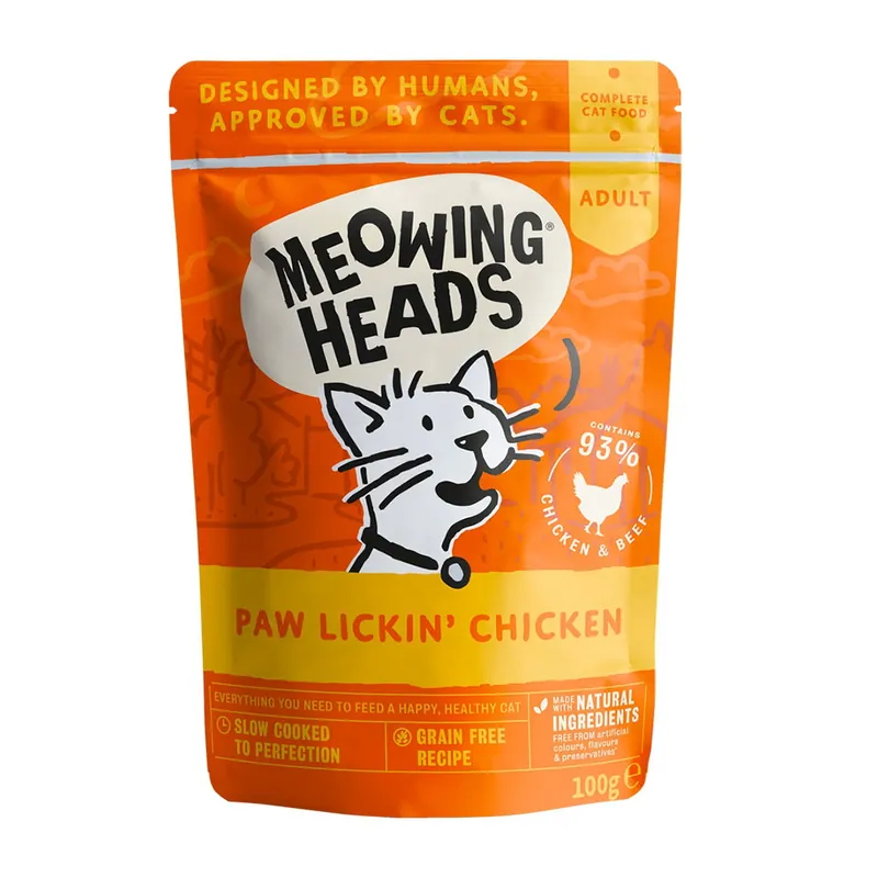 Endast denna vecka Meowing Heads Paw Lickin Chicken 100 g