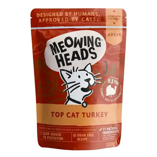 Meowing Heads Top Cat Turkey 100 g I lager