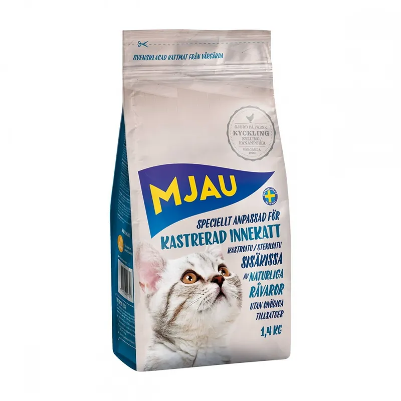 Mjau Kastrerad Innekatt 1,4 kg Begränsad tid