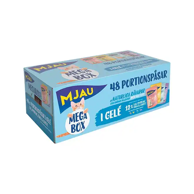 Erbjudande Mjau Megabox Kött & Fisk i Gelé 48x85 g