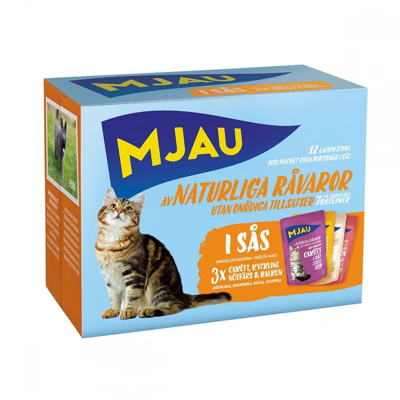 Endast denna vecka Mjau Multipack Köttsmaker i Sås 12x85 g