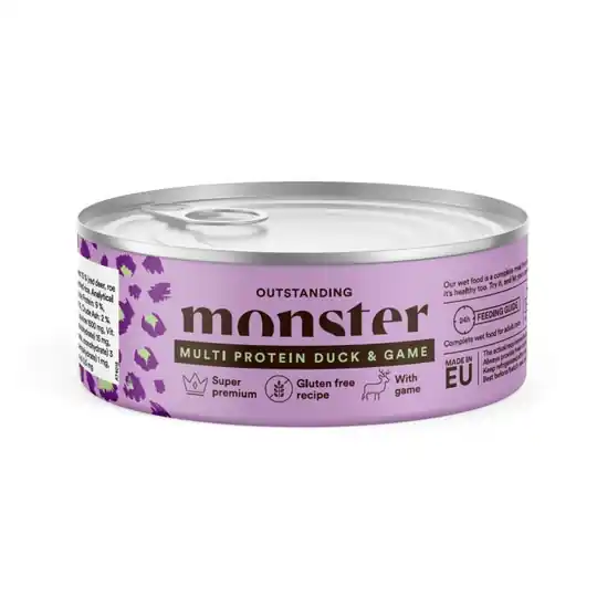 Begränsat antal Monster Cat Adult Duck & Game 100 g
